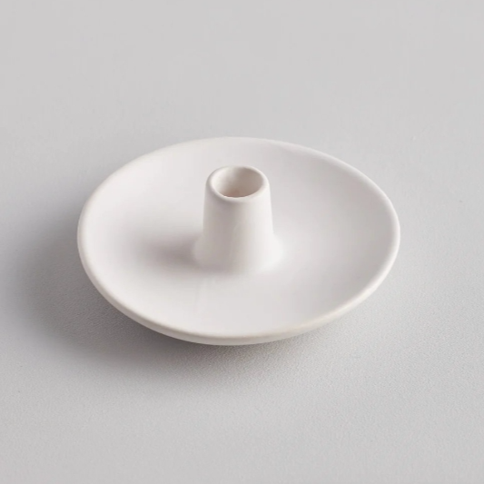 Plate Candle Holder - Matt White