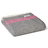 Lifestyle Fishbone Stripe Throw - pink/ slate