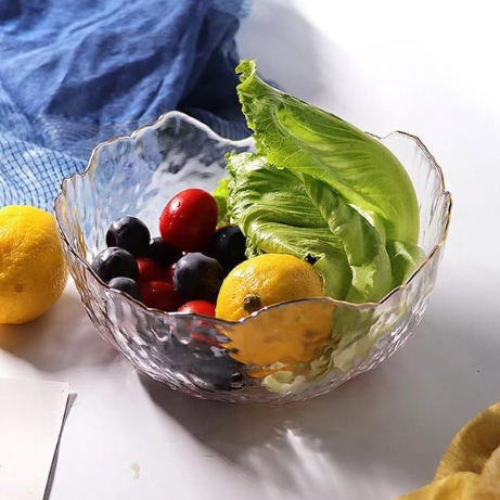 Clear Glass Wavy Bowl