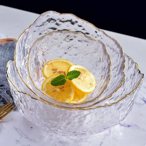 Clear Glass Wavy Bowl