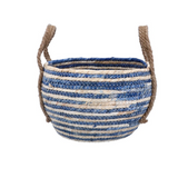 Blue Round Basket with Handles