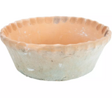 Antiqued Redstone Dish Planter Frill Rim
