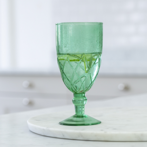 Bubble Wine Glass - Sea Green