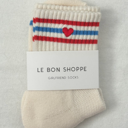Le Bon Shoppe Embroidered Heart Crew Socks