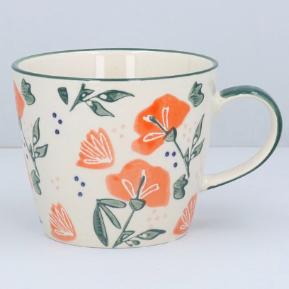 Coral Sweetpea Mug