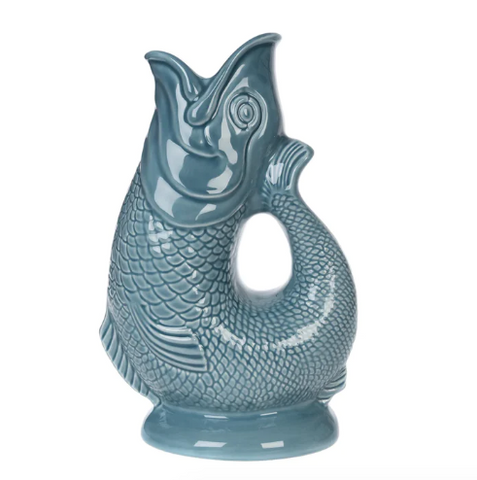 Ceramic Gluggle Jug - Blue Grey