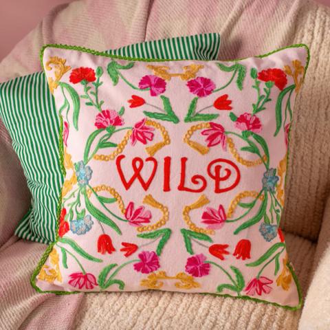 Ian Snow Wild Embroidered Cushion