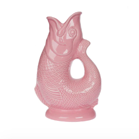 Ceramic Gluggle Jug - Pink