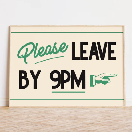 Lune Club - Please Leave By 9 - Green A3