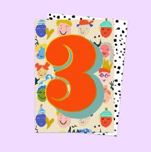 Age Three Eleanor Bowmer Birthday Card