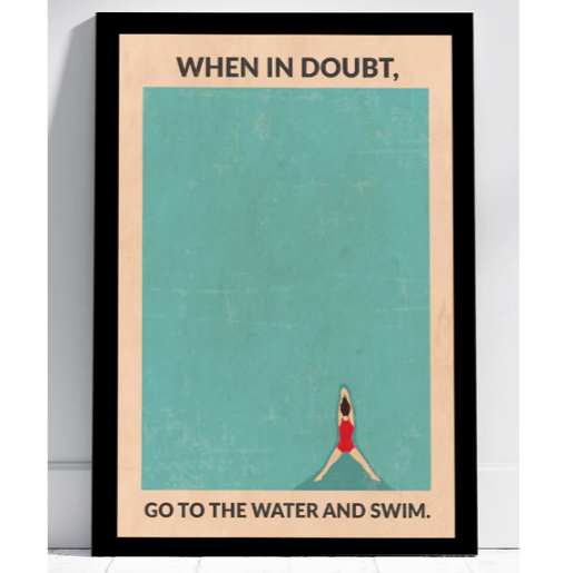 Open Water 'When In Doubt' Framed A3 Print