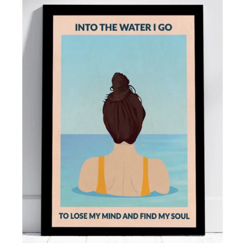 Into The Water (Brunette) Framed A3 Print