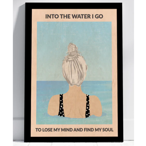 Into Tthe Water (Grey/Silver) Framed A3 Print