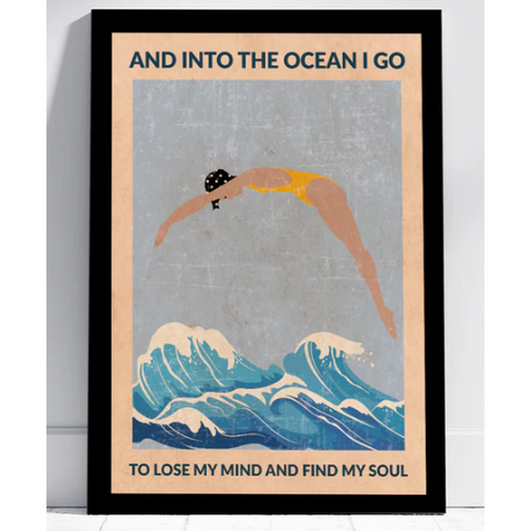 Into the Ocean Framed A3 Print - Yellow