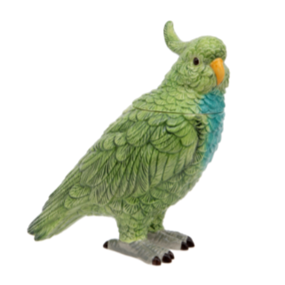 Green Parrot with Frill Ceramic Storage Jar