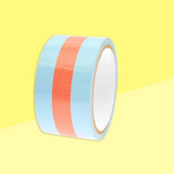 Stripped Neon Orange & Light Blue Tape
