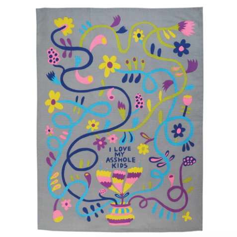 Blue Q 'I Love My As*hole Kids' Tea Towel