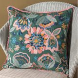 Ian Snow Sea Green Embroidered Cushion