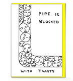 'Pipe is blocked' Greetings card