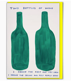'Two bottles of wine ' Greetings card
