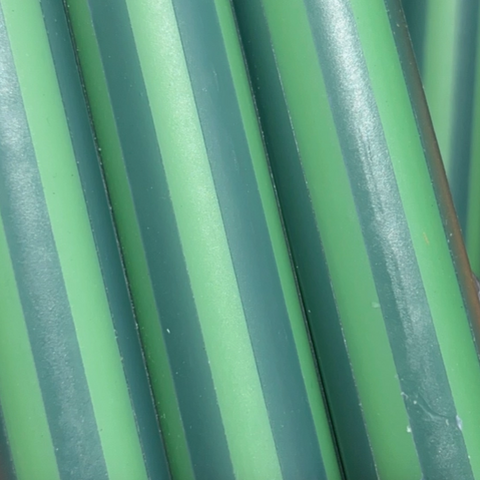 Green & Blue Pinstripe Candle