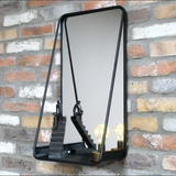 Black mirror with shelf