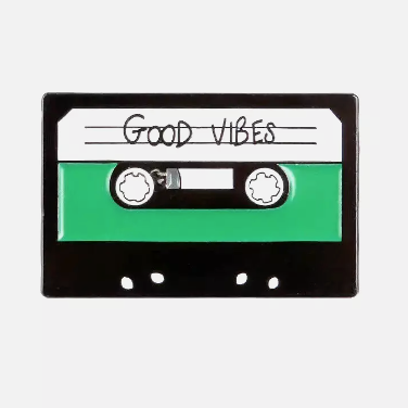 Attic Creations 'Good Vibes' Cassette Tape Enamel pin