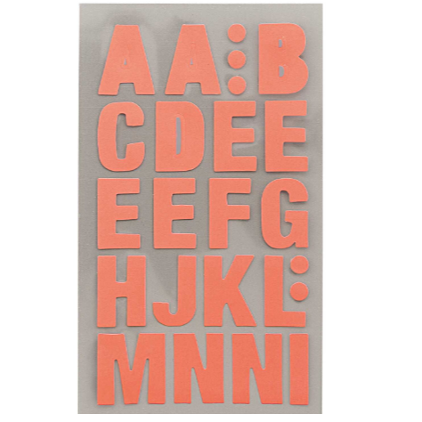 Paper Poetry Letters Alphabet Stickers - Neon Red