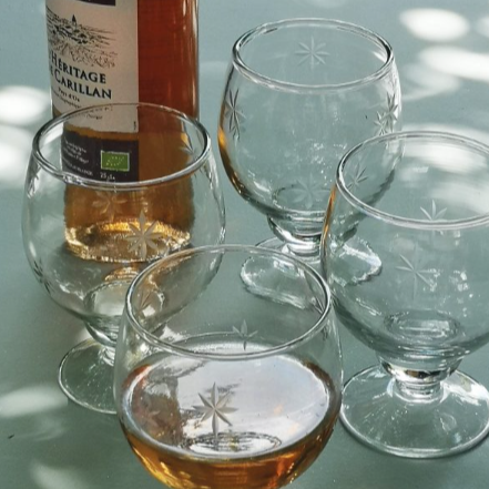 Wine Glass Etched Stars