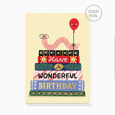 Bookworm Birthday Card