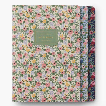Rifle Paper Co. Rosa Stitched Notebooks - Set of 3