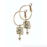 Hot Tomato Stone Square Captured on Hoop - Gold