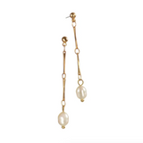 Hot Tomato Pearl Drops Off Double Link - Matte Gold/Cream