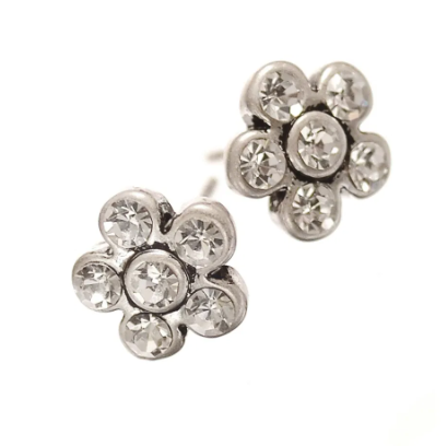 Hot Tomato Daisy Daisy Studs Antique Silver