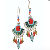 Hot Tomato Pocahontas Drop Earrings