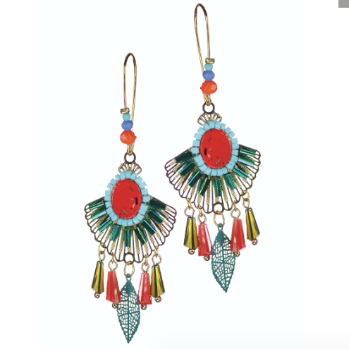 Hot Tomato Pocahontas Drop Earrings