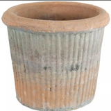 Antiqued Redstone Ribbed Pot Large 20 x 17cm