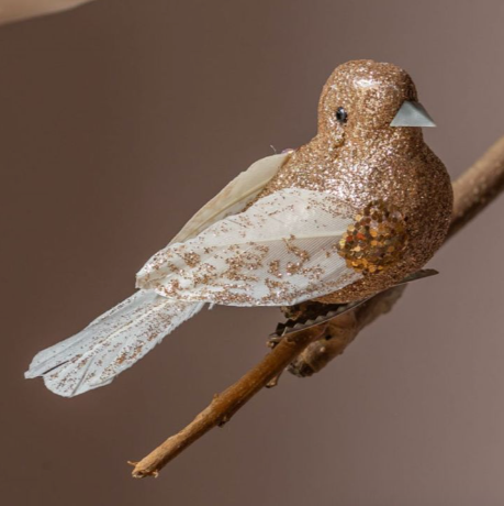 Gold Sparkling Bird Clip