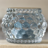 Bubble Glass Votive with Gold Rim