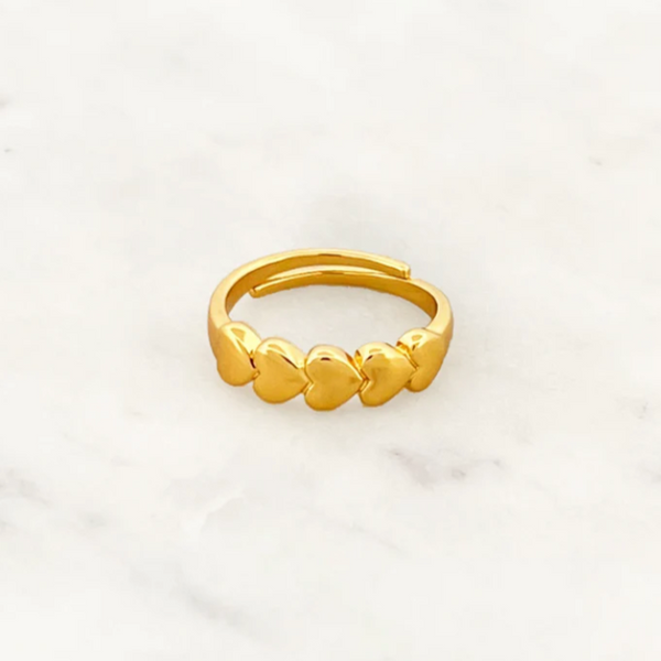 Golden Hearts Ring - By Nouck