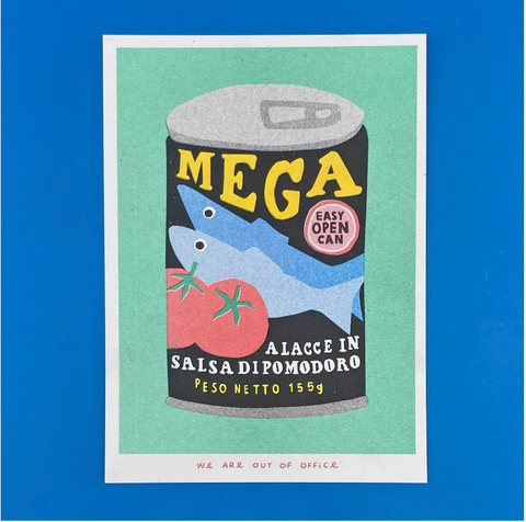 Framed Risograph Print - Mini Sardines