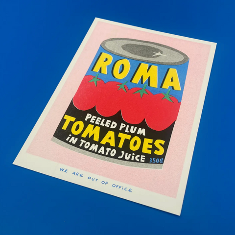 Framed Risograph Print - Roma Plum Tomatoes