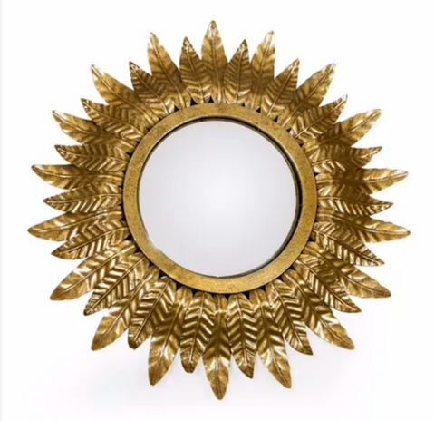 Small Gold Leaf Sun Mirror