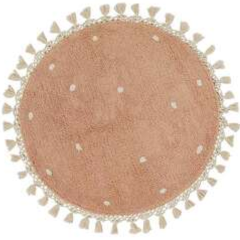 Dotty Circular Rug in Blush