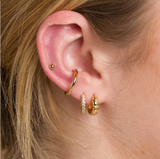 Scream Pretty Celestial Chunk Huggie Hoop Earrings - Gold Plated