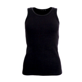 Black Colour Ena Rib Tank Top - Black