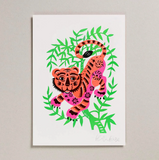Tiger Risograph Framed Print