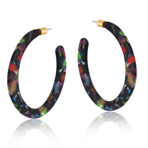 Big Metal London Celine Statement Resin Hoop Earring