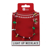 Red & Green Light Up Christmas LED Necklace