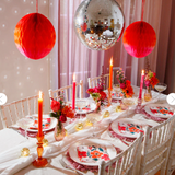 Red, Orange & Pink Ombre Paper Honeycomb Decorations